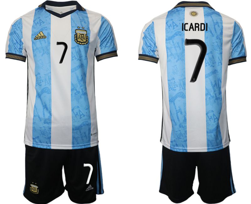 Men 2022 World Cup National Team Argentina home blue 7 Soccer Jersey